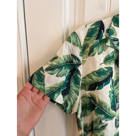 Amanda Uprichard Womens Tropical Leaf Print Micki Linen Blend Romper Size M NWT - Picture 6 of 8